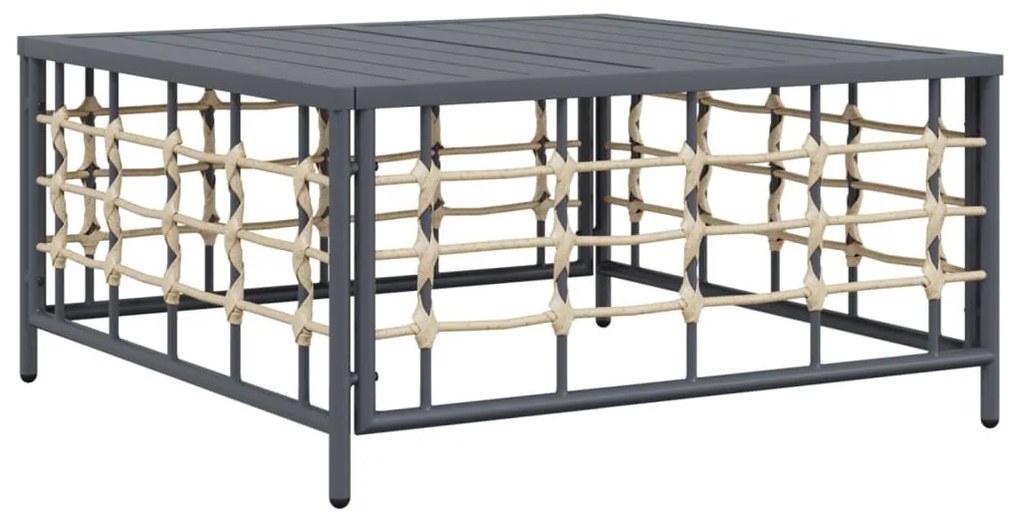 5 részes antracitszürke polyrattan kerti ülőgarnitúra párnákkal
