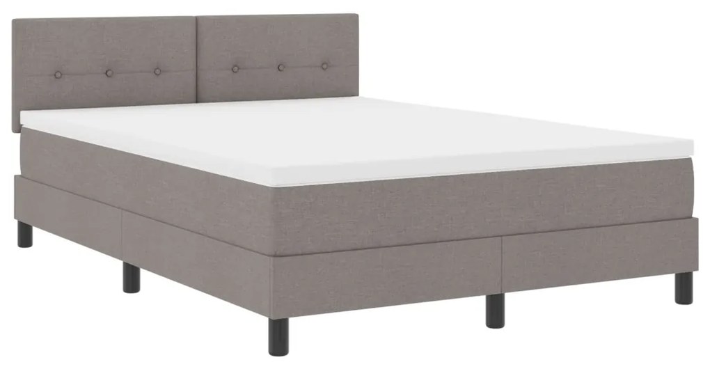 Boxspringágy Matrac &amp; LED Taupe 140x200 cm Szövet