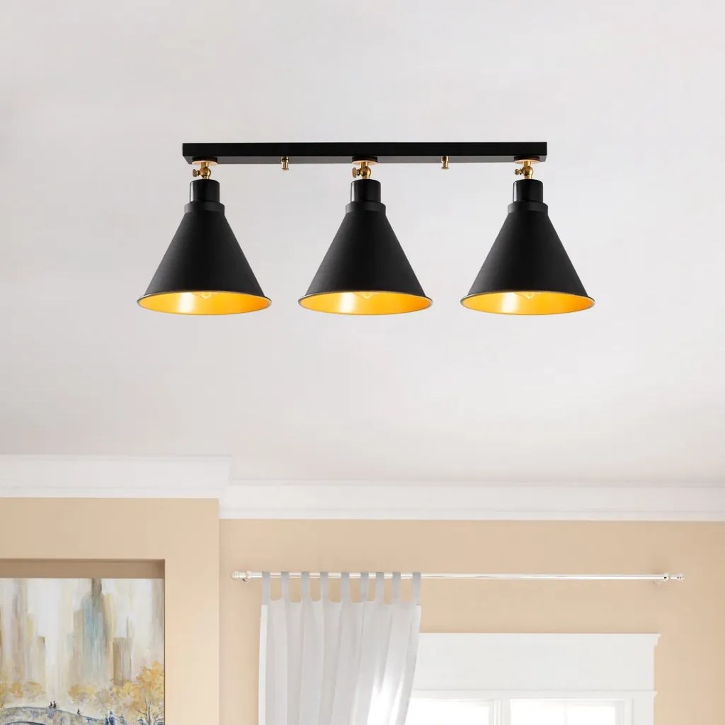Berceste N-677 fekete fém függőlámpa, Ø72 cm, 3 izzós