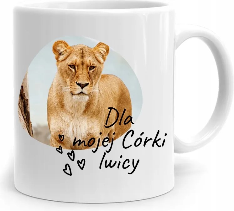 Bögre Ajándék Lányomnak Oroszlán Lányomnak, fényképes nyomattal