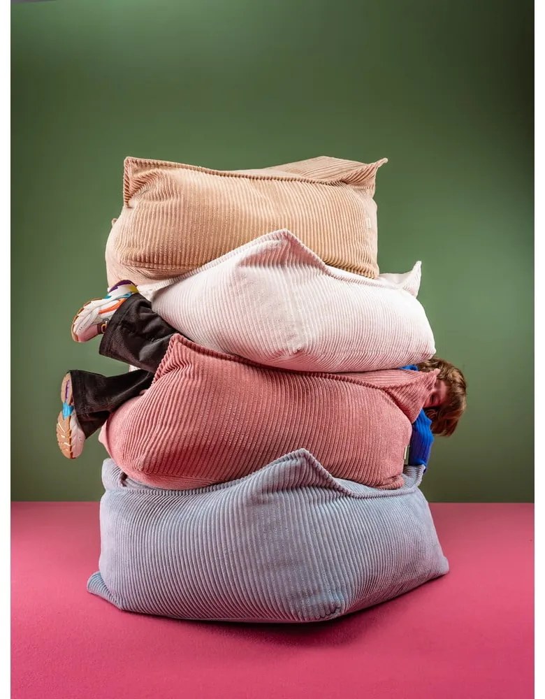 Kék kordbársony gyerek babzsákfotel Square – Wigiwama