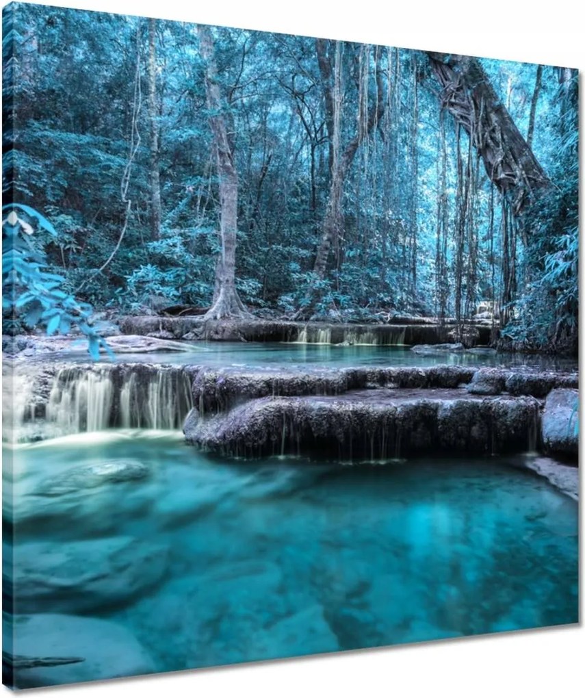 Vászonkép 50x50 Erawan Kék vízesés