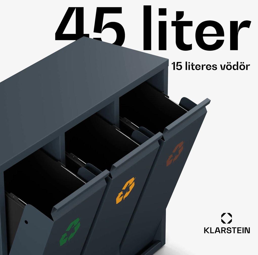 Klarstein Ordnungshüter 3, 45 liter, 3 kosár, szagmentes, egyszerű töltés