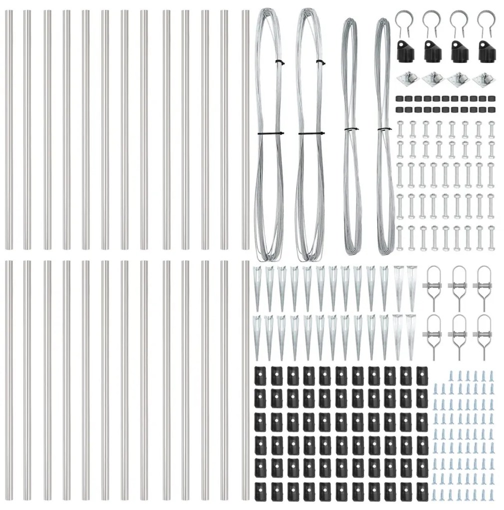 Fém Kerítésoszlopok Csatlakozóval 26 db Ø32 mm 120 cm Horganyzott Acél