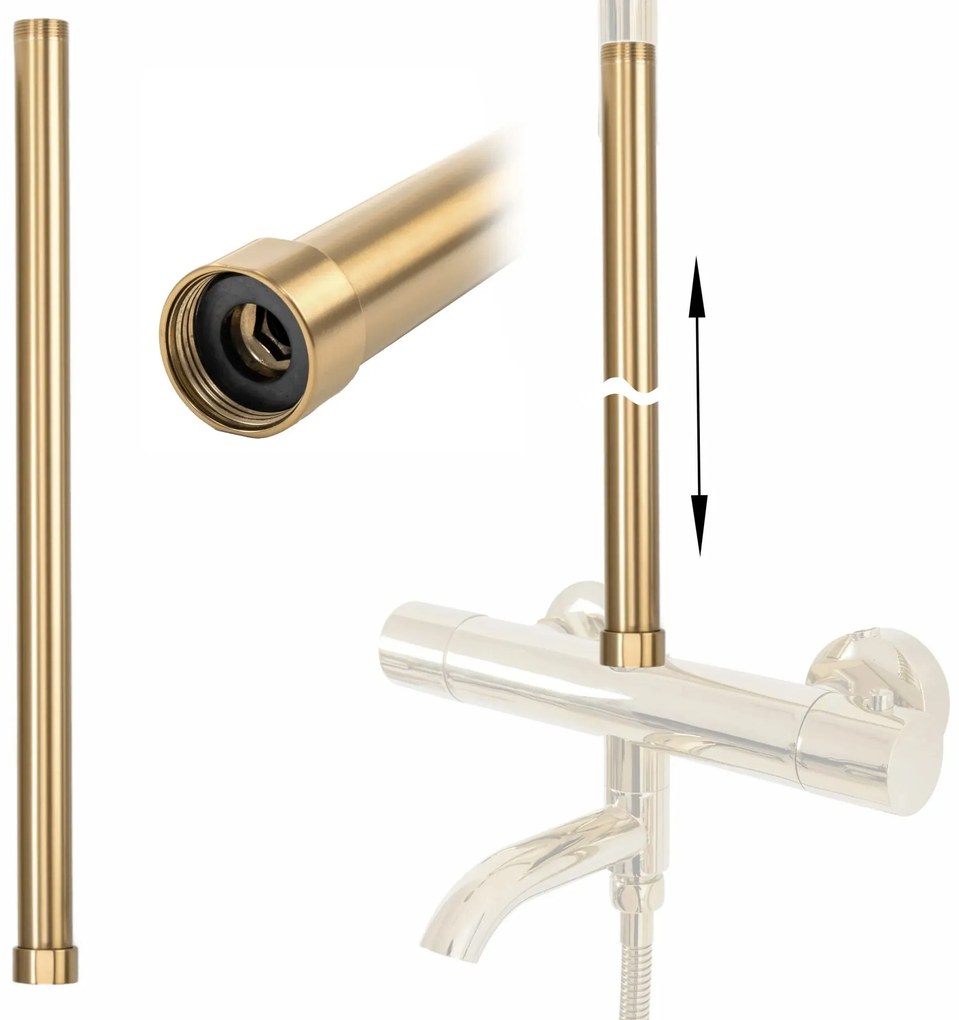 Hosszabbító kád-zuhany szetthez BRUSH GOLD 50cm