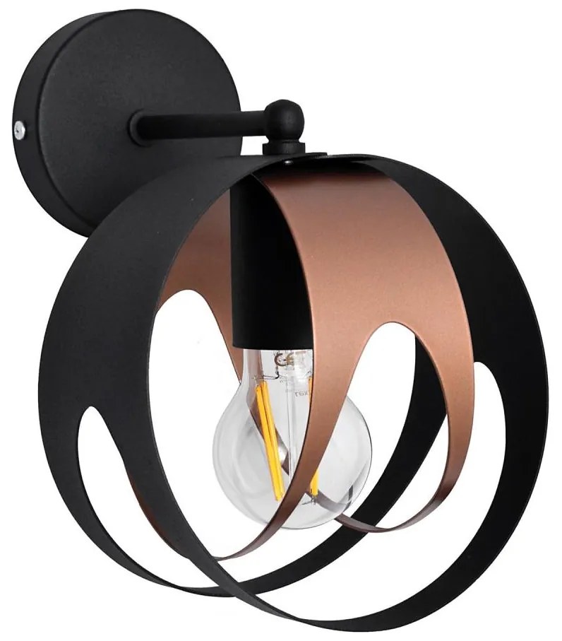 Fali lámpa MOONLIGHT 1xE27/15W/230V fekete/réz