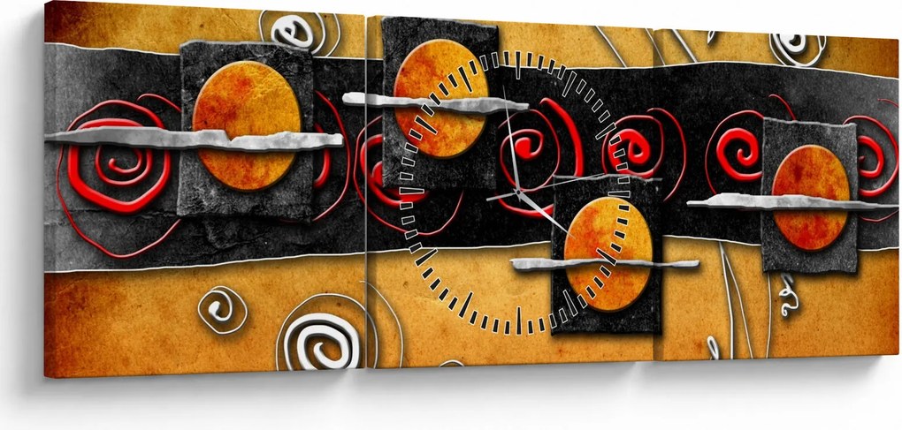 Az absztrakció képe - Bolygók (órával) (90x30 cm)