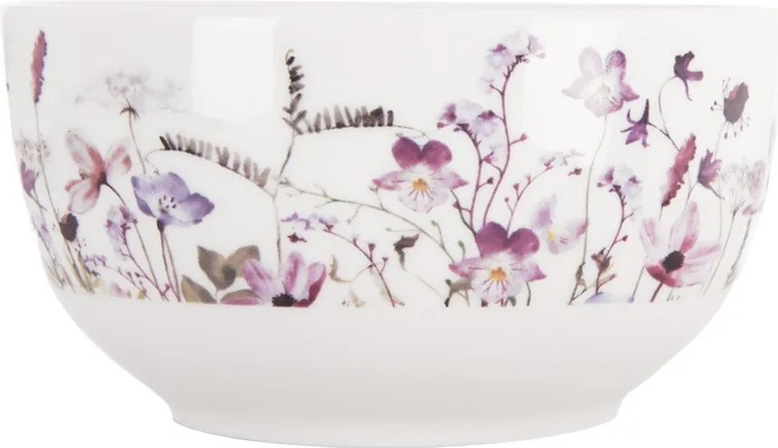 Fehér-lila porcelán leveses tálka 500 ml Louka – Orion