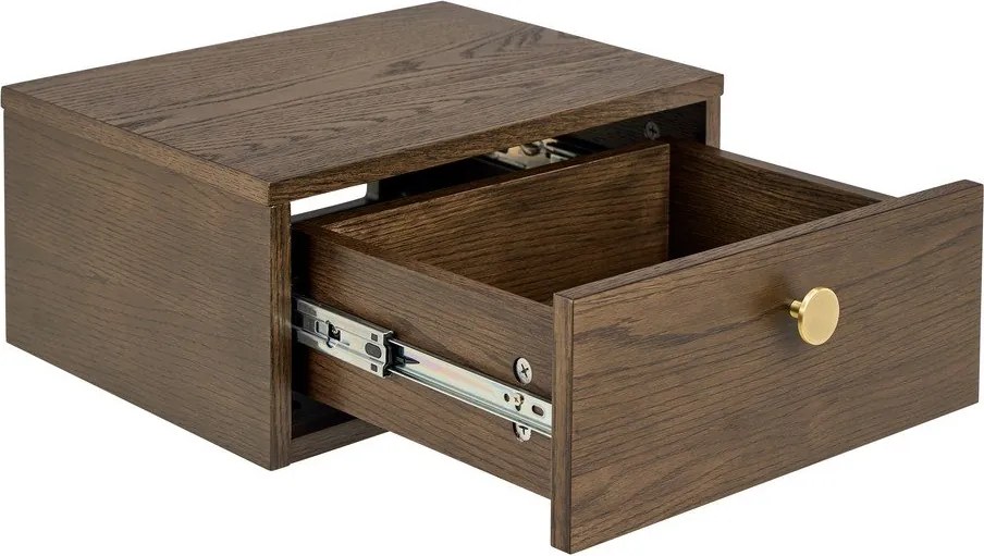 Sötét natúr színű éjjeliszekrény tölgyfa dekorral Monfort – Actona