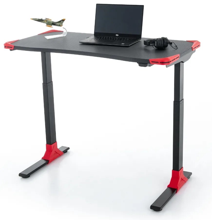 OfficeTech Game állítható magasságú asztal, 120 x 60 cm, fekete