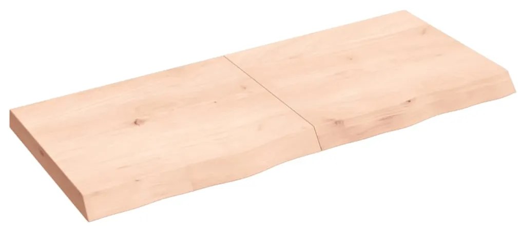 kezeletlen tömör tölgyfa fali polc 120x50x(2-6) cm