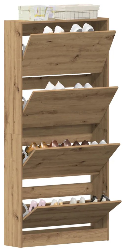 Cipőszekrény Kézműves tölgy Szerelt fa 80 x 21 x 163.5 cm Tartós