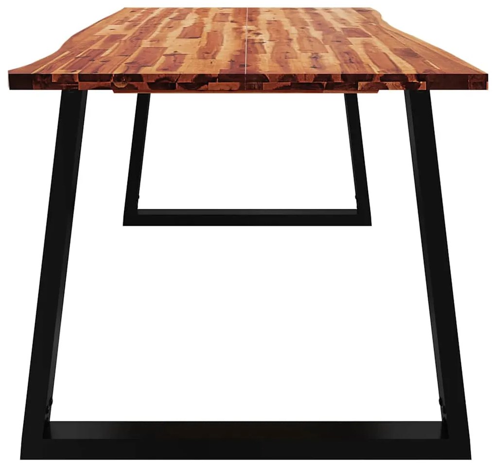 Tömör akácfa étkezőasztal természetes éllel 200 x 90 x 75 cm