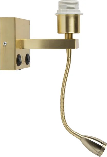 Art Deco fali lámpa arany USB-vel és rugalmas karral - Brescia Combi