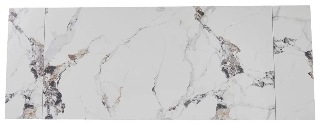 Fehér Márvány/Dió Színű Bővíthető Étkezőasztal. REX 2 180-240 cm