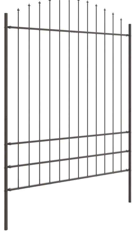 Kerti Kerítés Íves Felső Szürke 5.1x2 m Acél