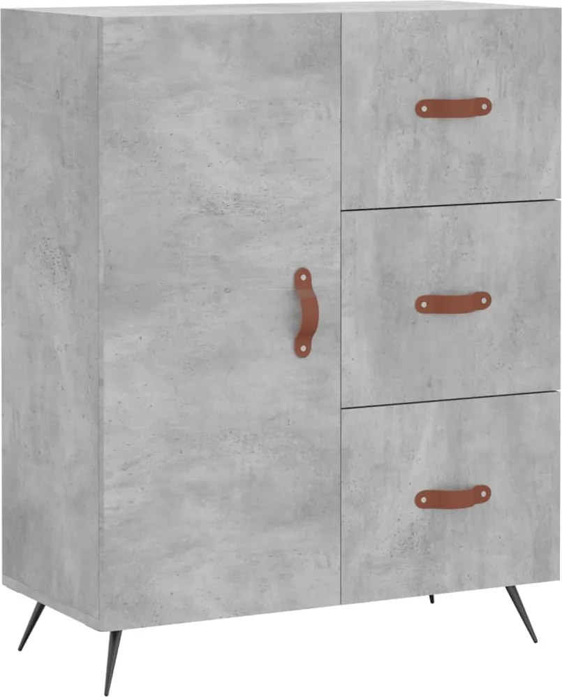 vidaXL betonszürke szerelt fa tálalószekrény 69,5 x 34 x 90 cm
