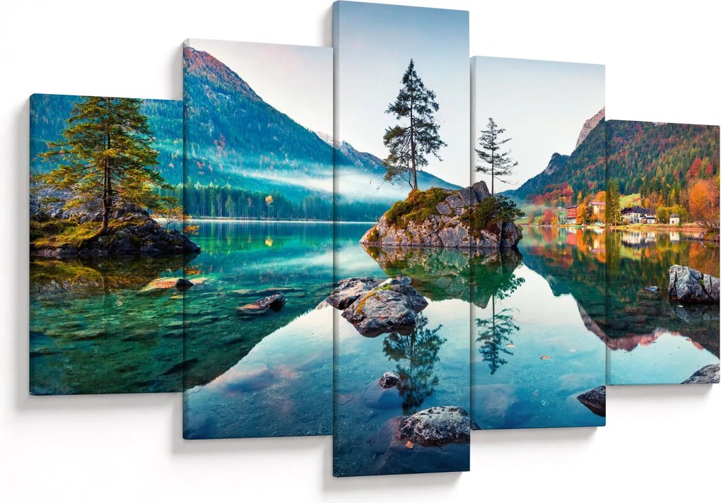 Kép - Lake Hintersee, Bajor - Alpok, Ausztria (150x105 cm)