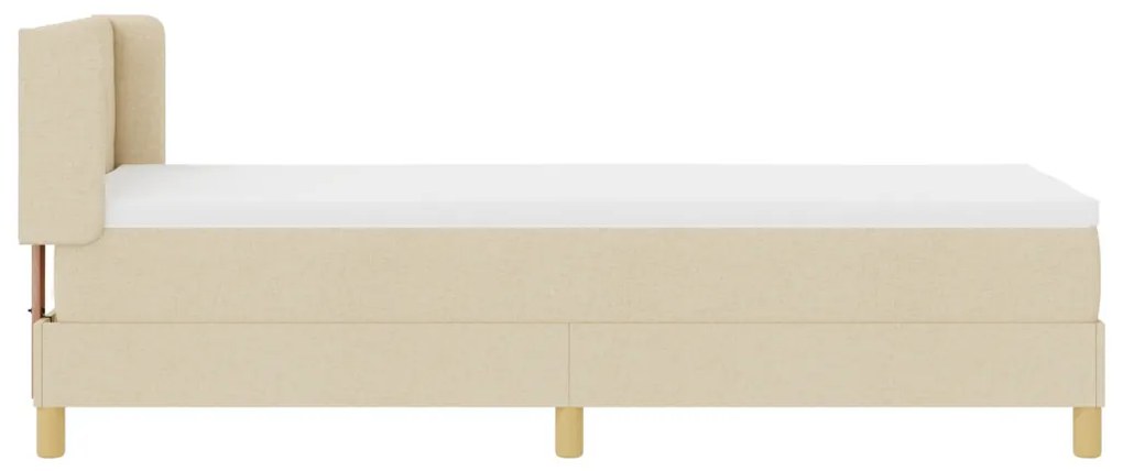 BoxSpring Ágy Matrac Kárpittal, Krém, 80 x 200 cm