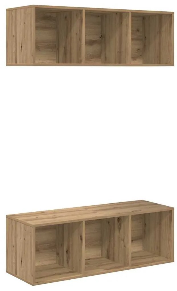 Fali TV szekrények 2 pcs kézműves tölgy 37 x 37 x 107 cm
