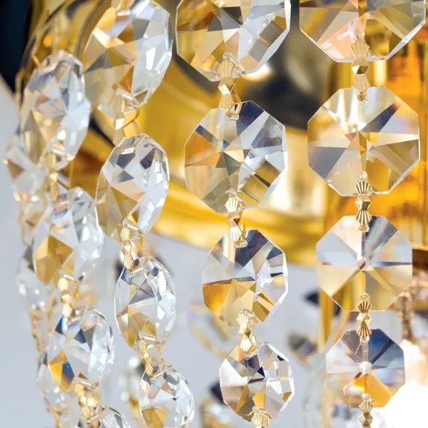 Orion DLU 1840/26-Kristály mennyezeti lámpa PLAFOND 1xE27/40W/230V átm. 26 cm arany