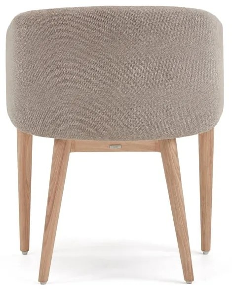 Bézs kárpitozott karfás étkezőfotel Harlan – Kave Home