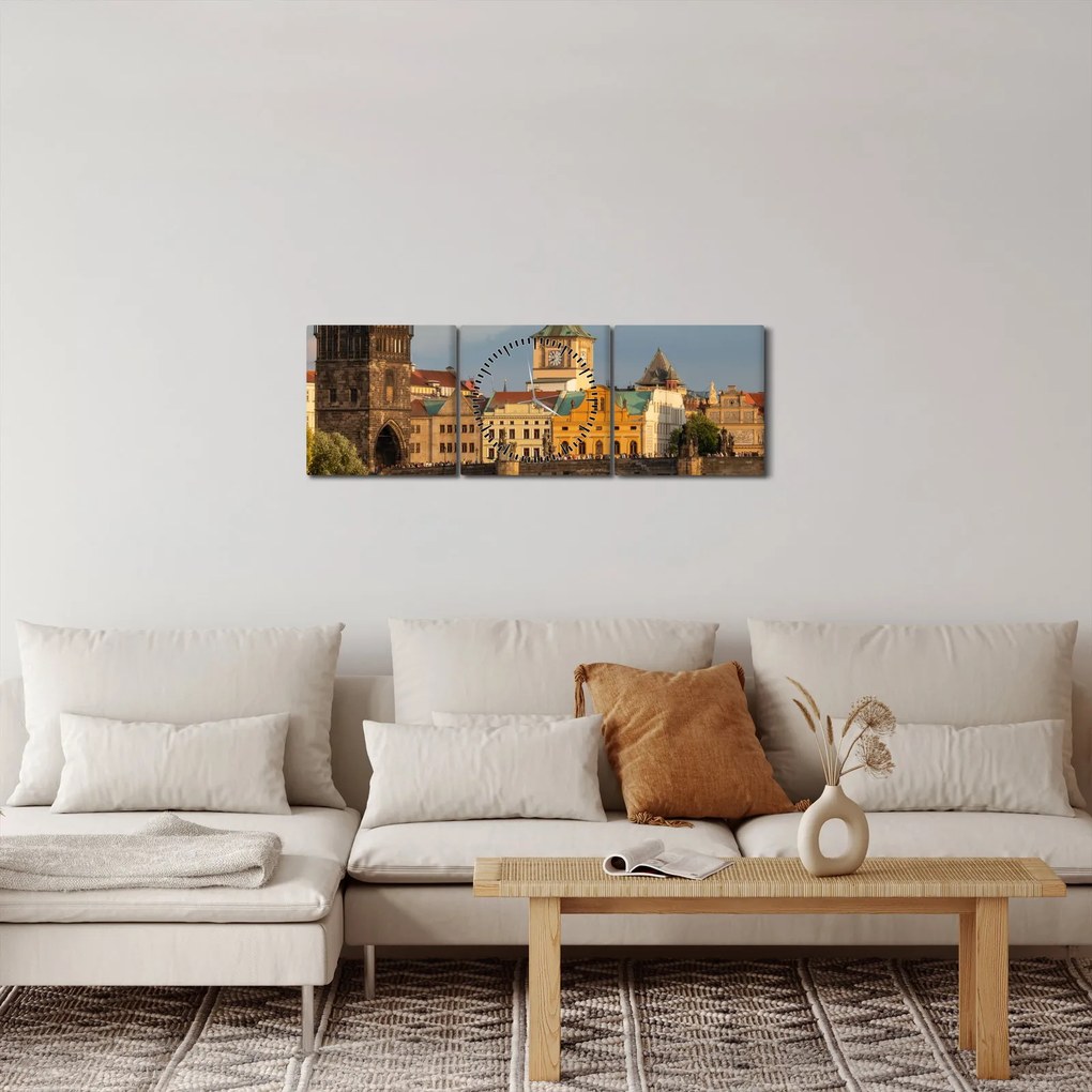 Kép - Károly híd (órával) (90x30 cm)