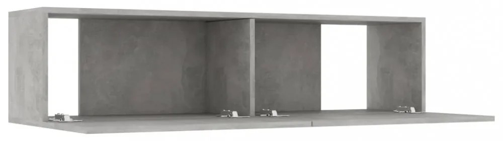 betonszürke szerelt fa TV-szekrény 120 x 30 x 30 cm