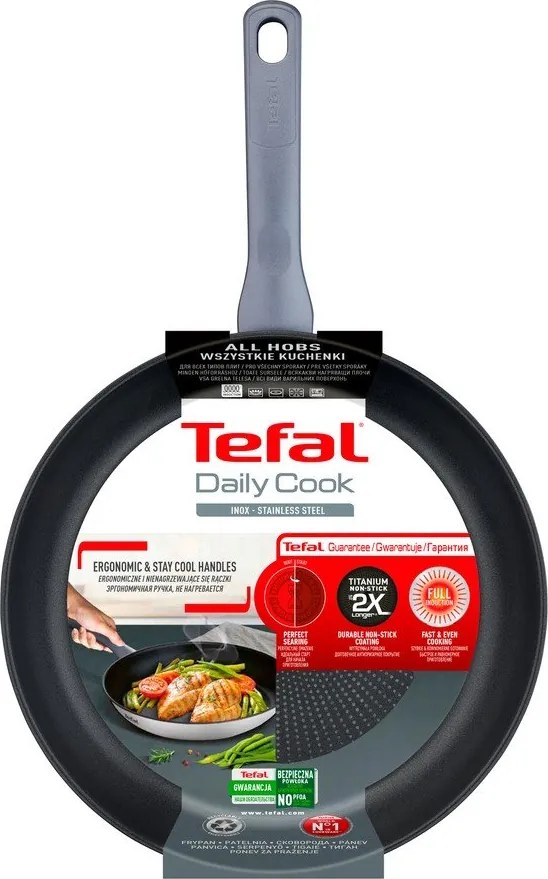 Rozsdamentes acél serpenyő tapadásmentes felülettel ø 28 cm Daily Cook G7300655 – Tefal