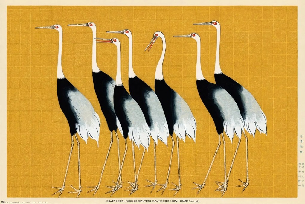 Ogata Korin Red Crown Crane poszter 91,5x61 cm