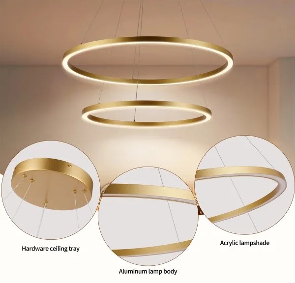 Brilagi - LED dimmelhető kábelre függesztett csillár PORTOFINO LED/98W/230V átm. 80 cm arany +távirányító