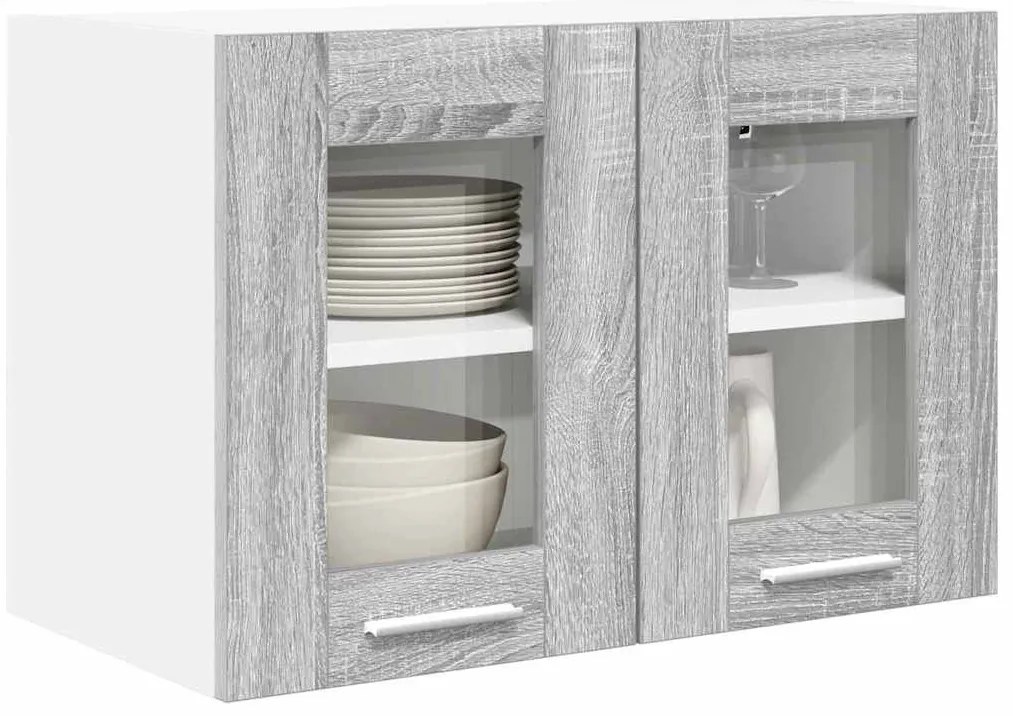 Függő szekrény Riga 2 pcs Szürke Sonoma 60 x 31 x 40 cm Faanyag