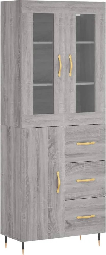 vidaXL szürke sonoma szerelt fa magasszekrény 69,5 x 34 x 180 cm