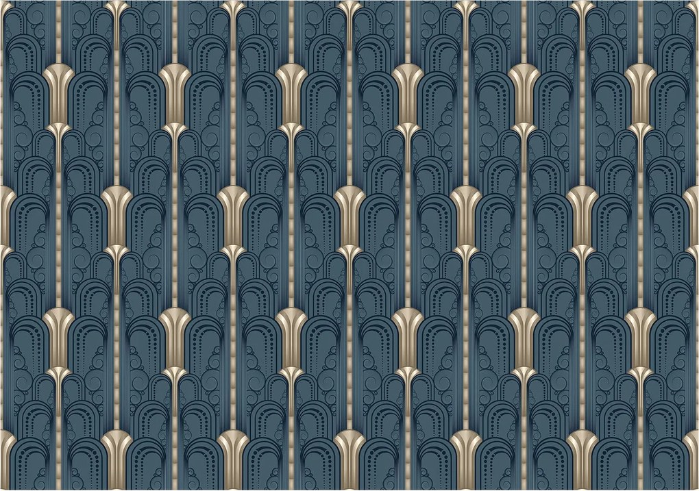 Fotótapéta Dísz levelek tollak ívek 312x219 Stílus és elegancia +ragasztó