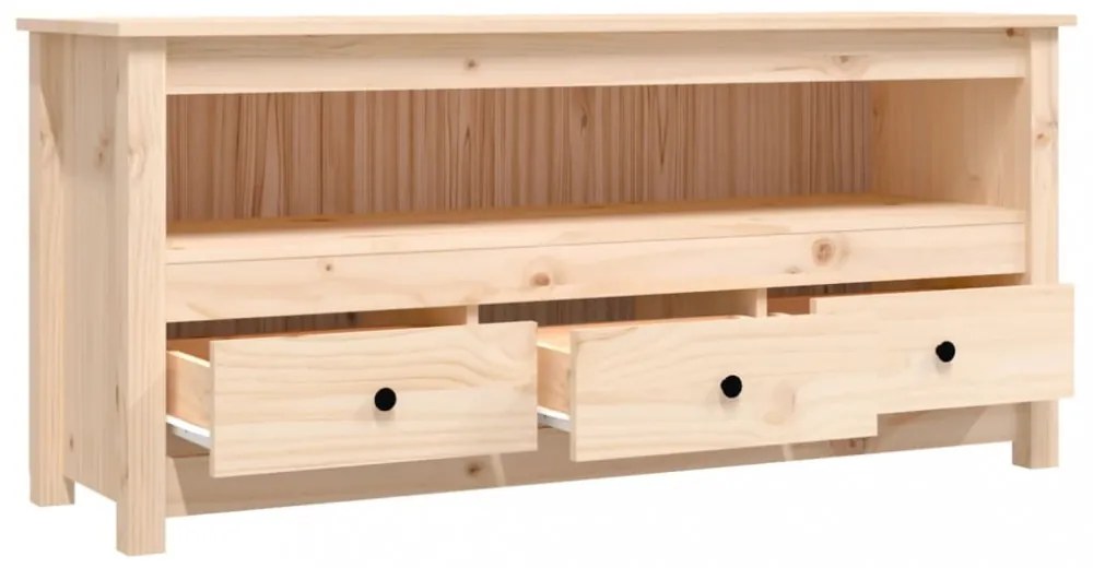 tömör fenyőfa TV-szekrény 114x35x52 cm