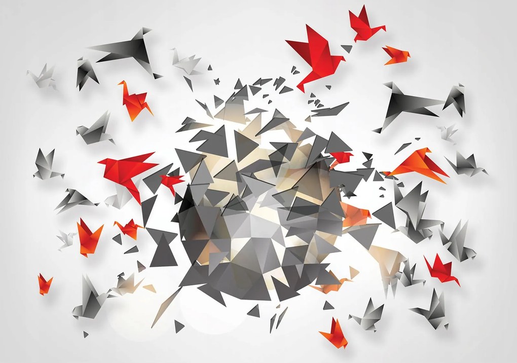 Fotótapéta flizelina Origami madarak absztrakt repülés geometria 312x219 +ragasztó