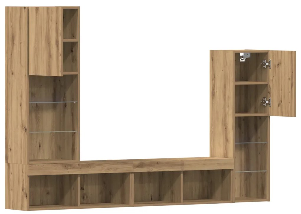TV szekrény LED világítással Artisan tölgy 40.5x30x102 cm