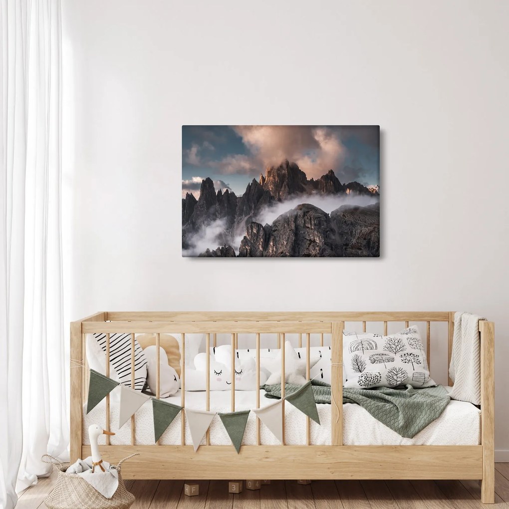 Kép - A ködben rejtett olasz dolomitok (90x60 cm)