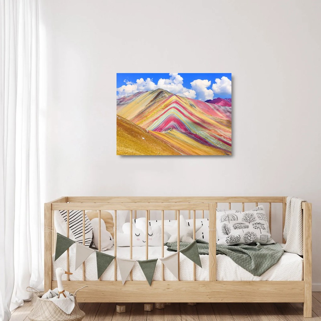 Üveg kép - Rainbow Mountain, Peru (70x50 cm)