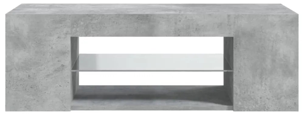 betonszürke TV-szekrény LED lámpákkal 90 x 39 x 30 cm