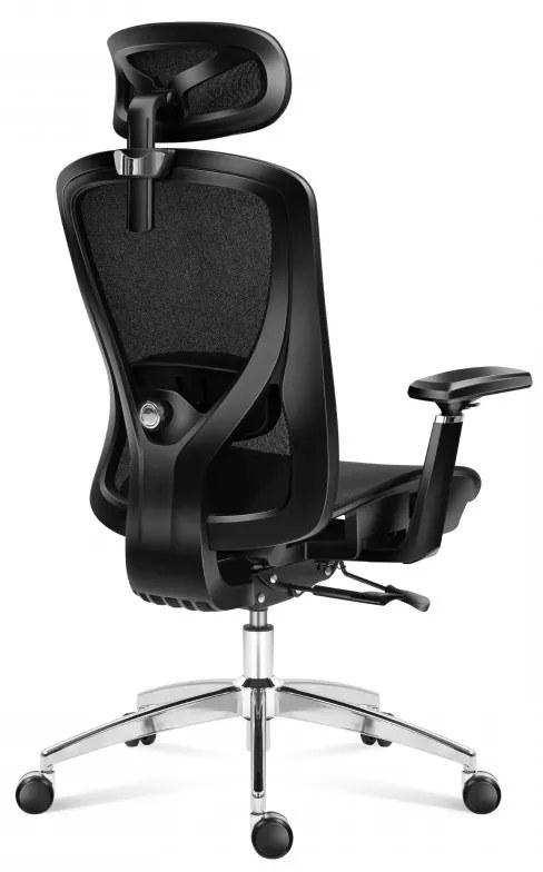 Ergonomikus irodai forgószék, hálós szellőzőanyag, dönthető háttámla, állítható ülésmélység, fekete