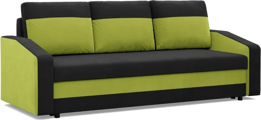 Hewlet kanapéágy, szövet anyag, bonell töltet, fekete - zöld