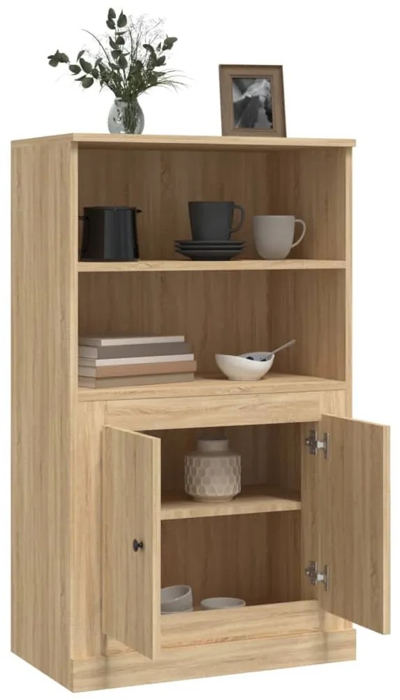 sonoma tölgy szerelt fa magasszekrény 60x35,5x103,5 cm