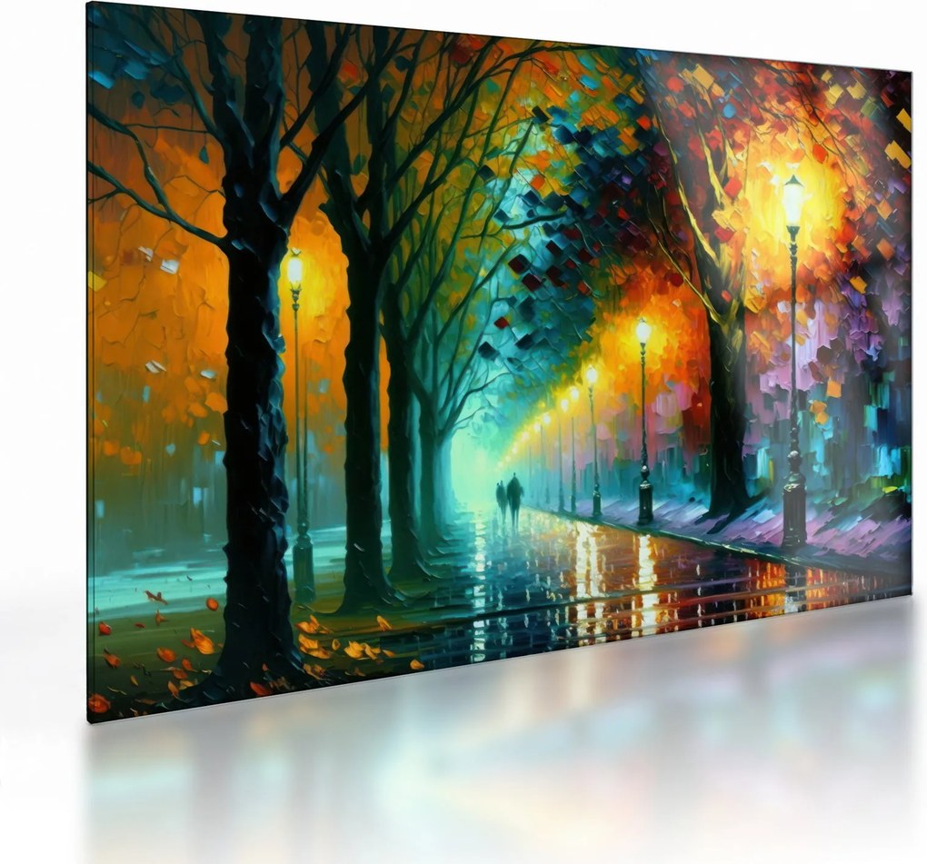 Üveg kép - Éjszakai séta (70x50 cm)