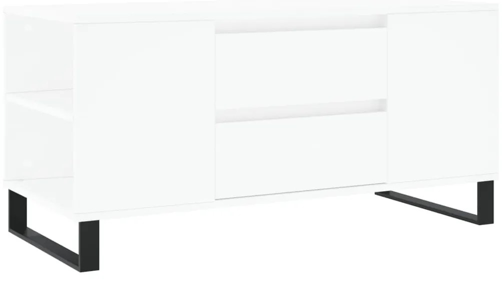 Fehér szerelt fa dohányzóasztal 102x44,5x50 cm