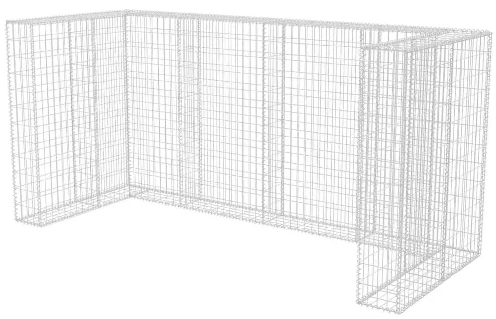 vidaXL acél gabion 3 db gurulós kukához 250 x 100 x 120 cm