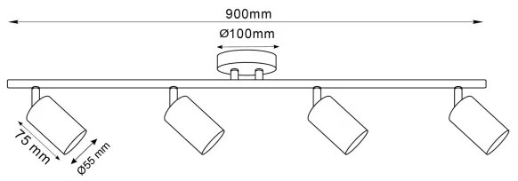 LED RGBW fényerőszabályozható spotlámpa GOLDI 4xGU10/6W/230V arany