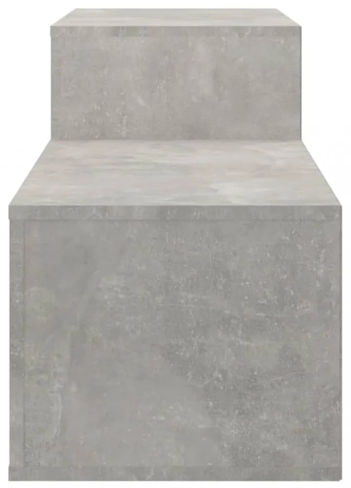 betonszürke szerelt fa cipőszekrény 150x35x45 cm