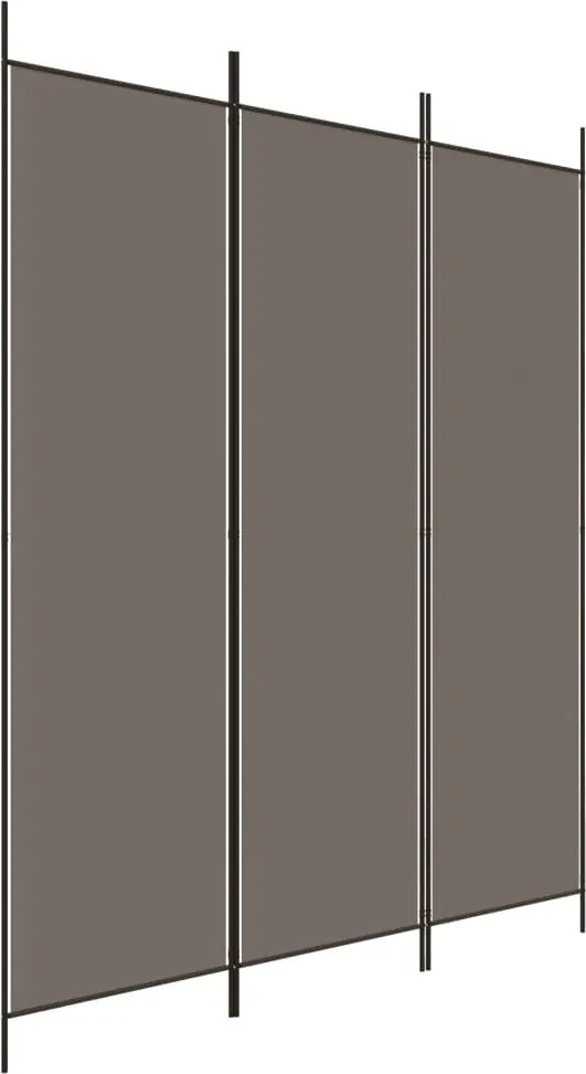 vidaXL 3 paneles antracitszürke szövet térelválasztó 150 x 220 cm