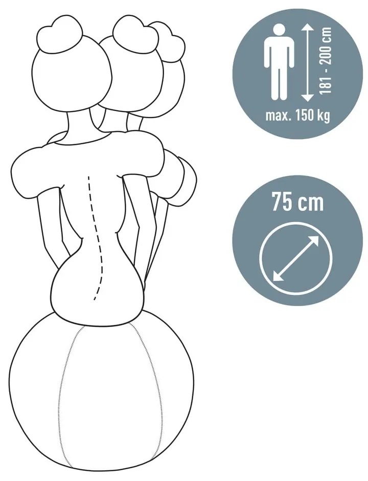 Ergonomikus ülőlabda súllyal ø 75 cm Ergo – Leitz